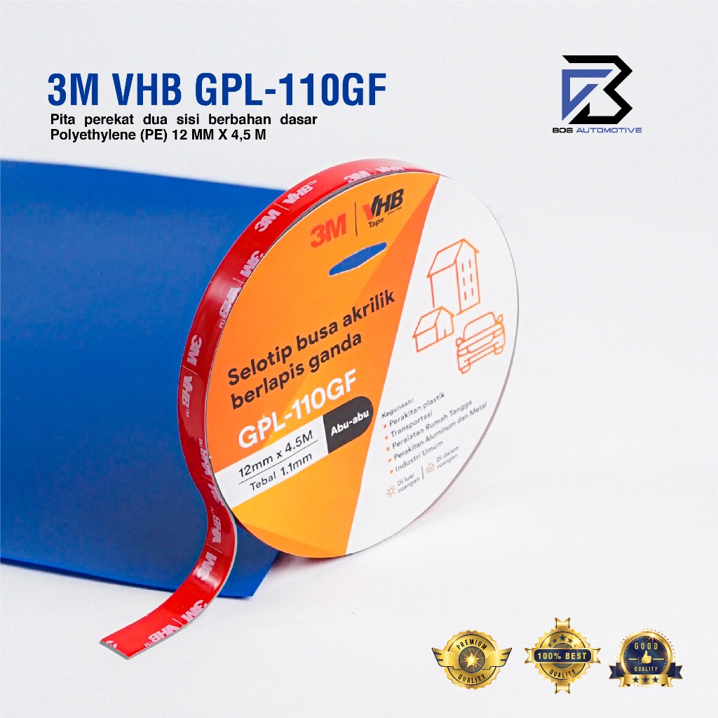 3M VHB Double Tape Automotive 4900 Tape Busa Lem Bolak Balik 12MM | 24MM x  4.5M - foto-variasi-1