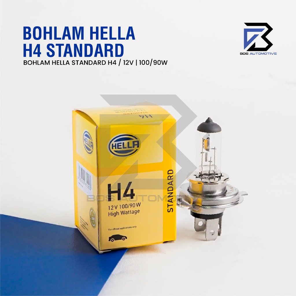 Bohlam Lampu Mobil Halogen HELLA H4 P43T 12V 100/90W Original - foto-produk-1