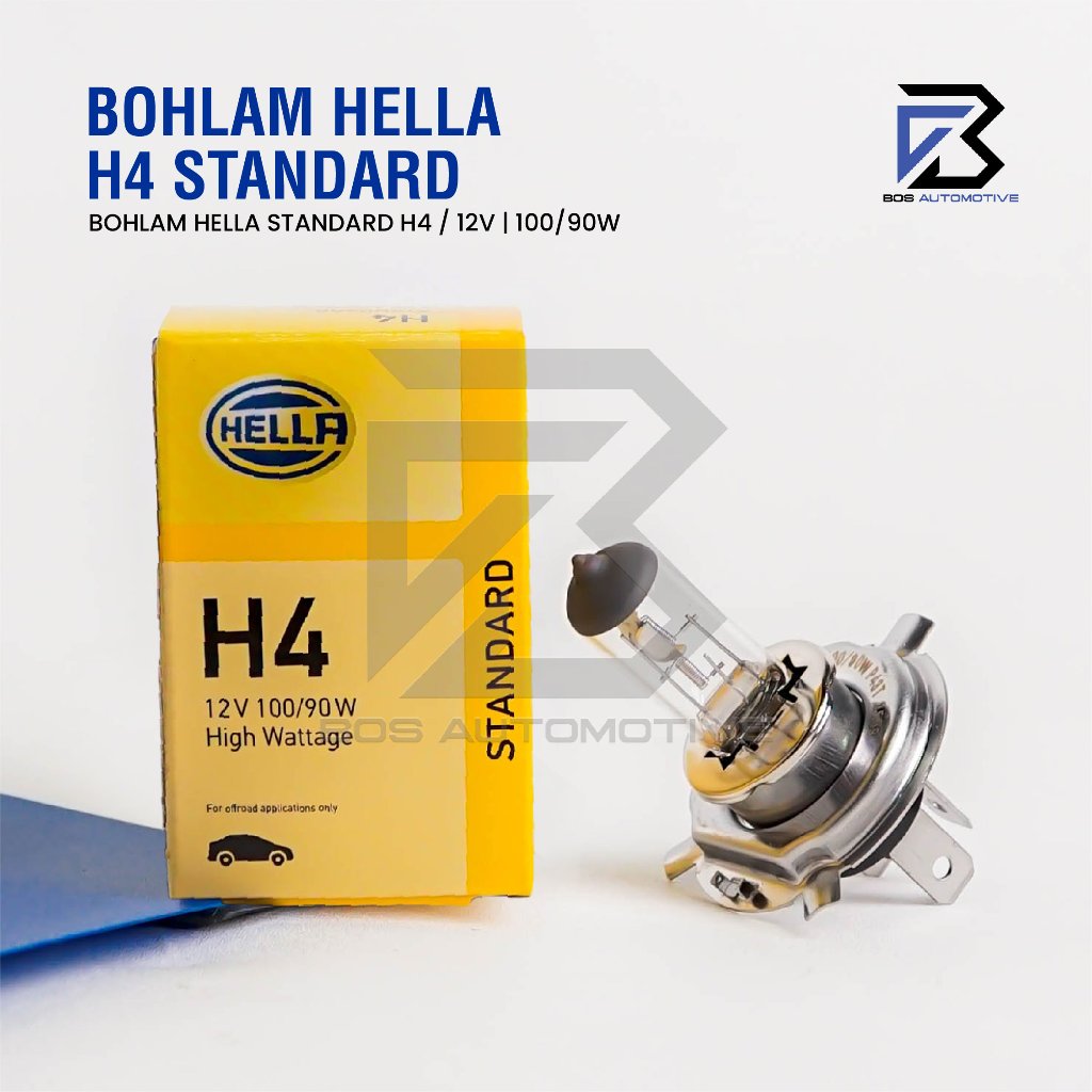 Bohlam Lampu Mobil Halogen HELLA H4 P43T 12V 100/90W Original - foto-produk-4