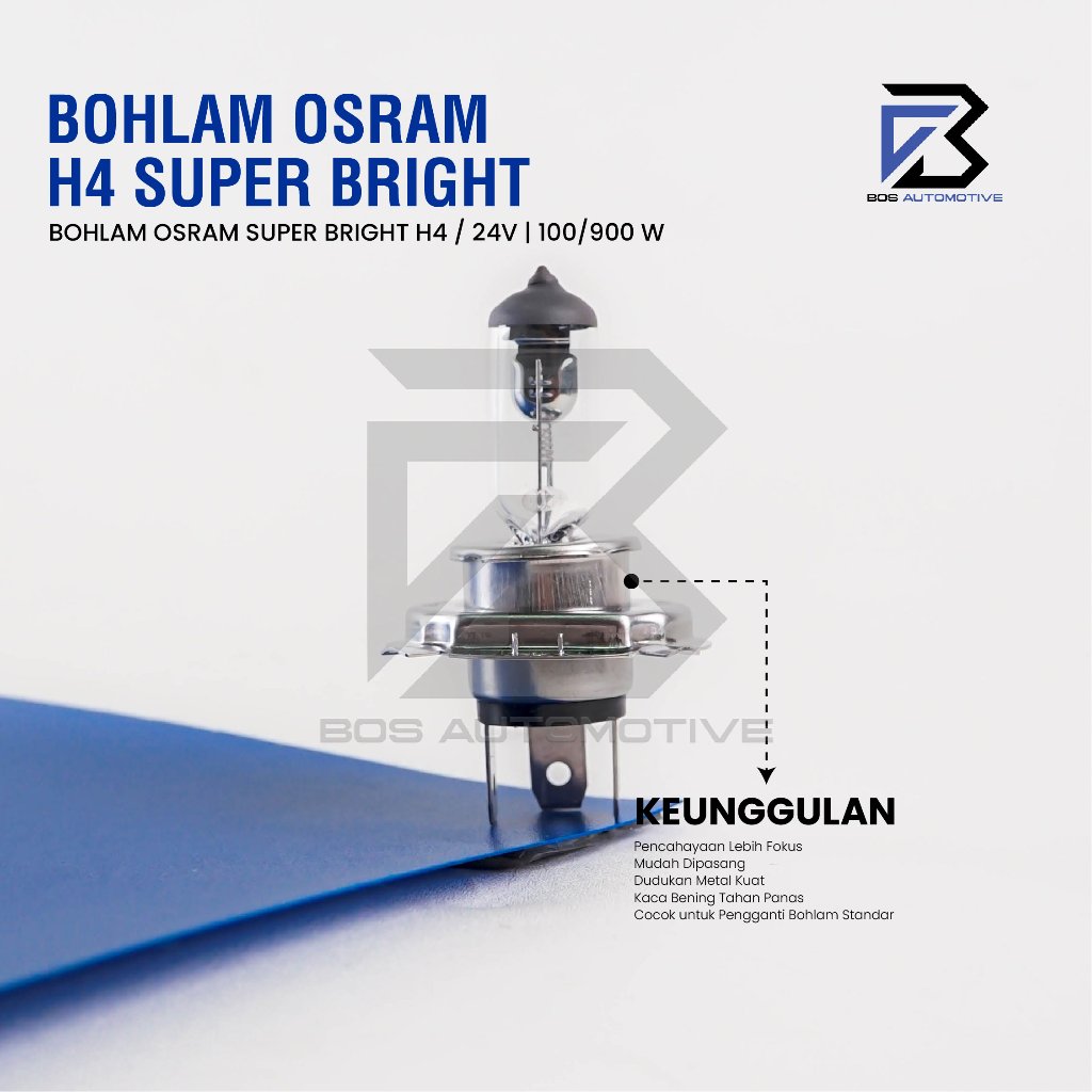 BOHLAM LAMPU HALOGEN OSRAM H4 24V 100/90W P43T ORIGINAL - foto-produk-3