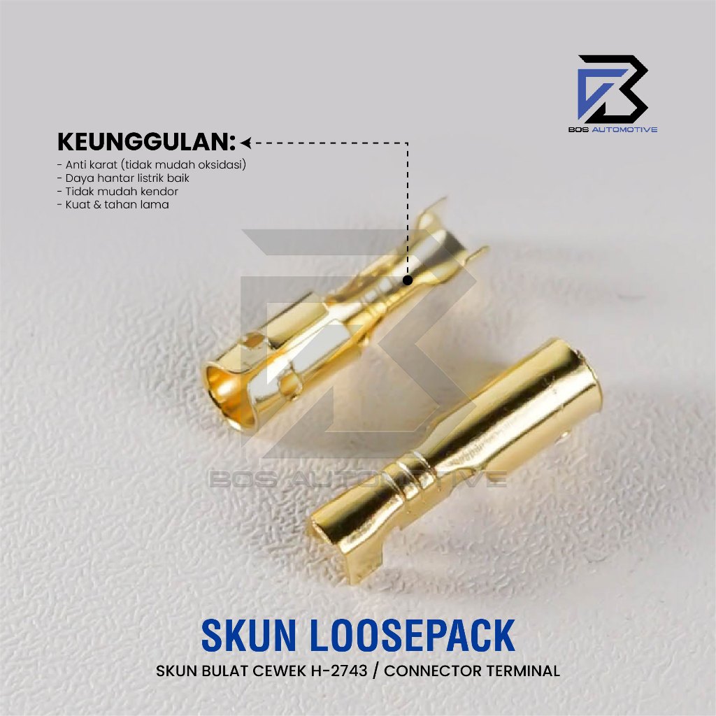 Terminal Skun Cewek Bulat H-2743 Konektor Kabel Female Universal - foto-produk-3