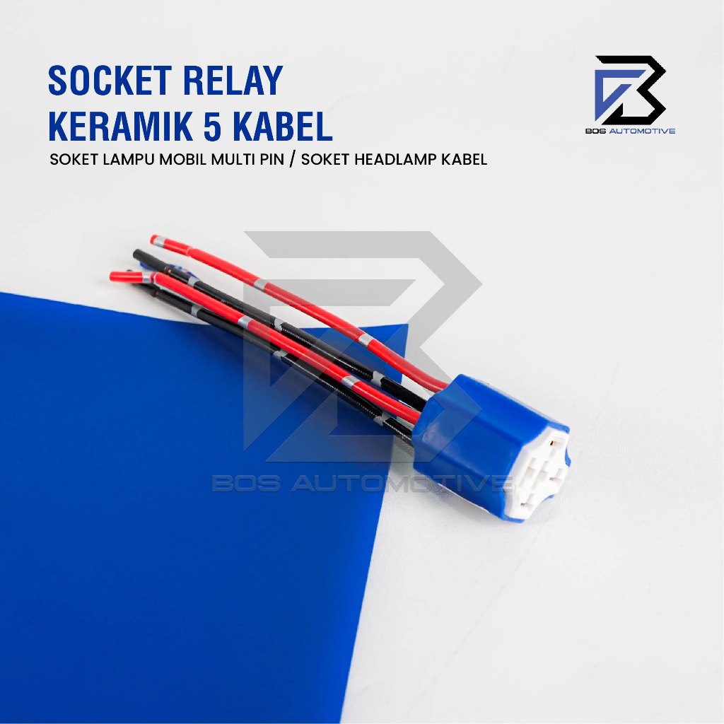 Rumah Relay Keramik / Socket Cable Relay Ceramic / Soket kabel Kaki 5 Pin Untuk Klakson & Lampu (5 Kabel) - foto-produk-4