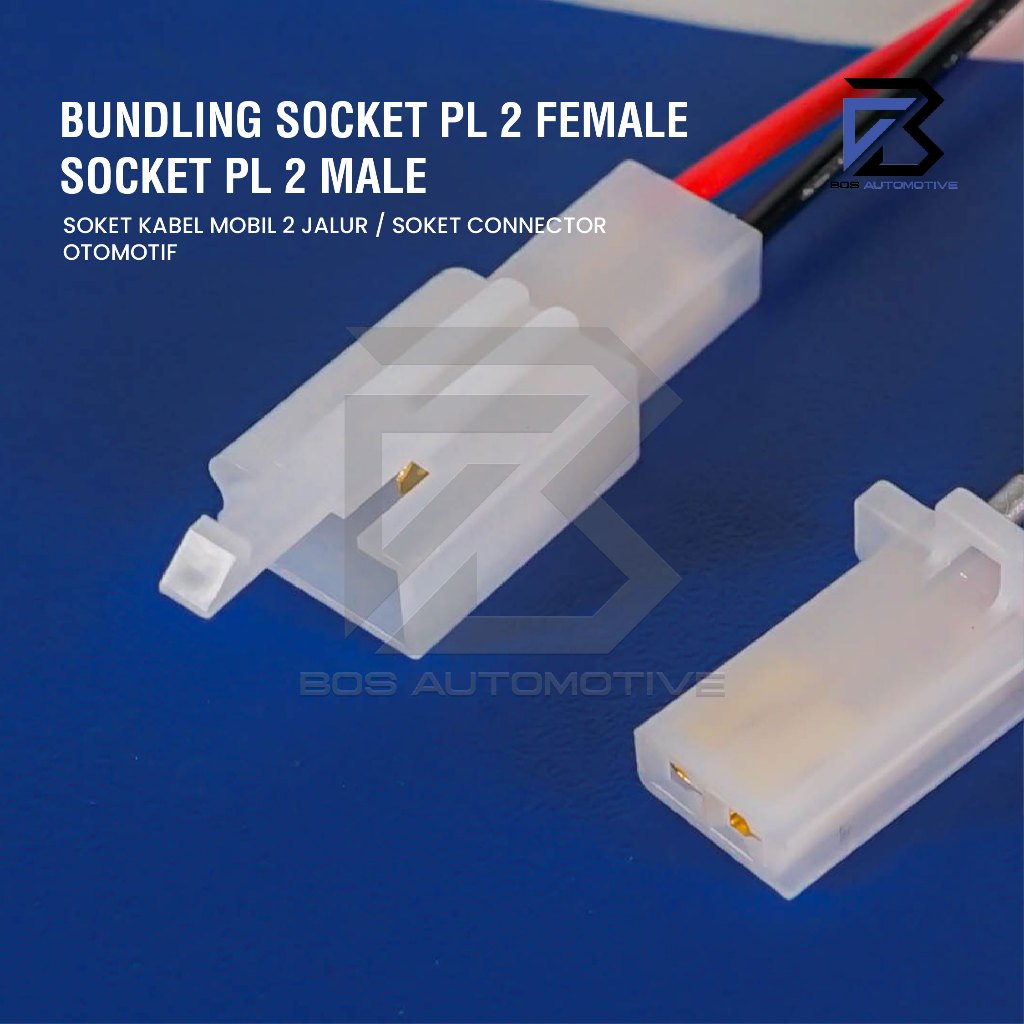 Soket Sambung 2 Pin Kecil / Mini Socket Sambungan Kabel Konektor Mobil Motor (1 SET) - foto-produk-1