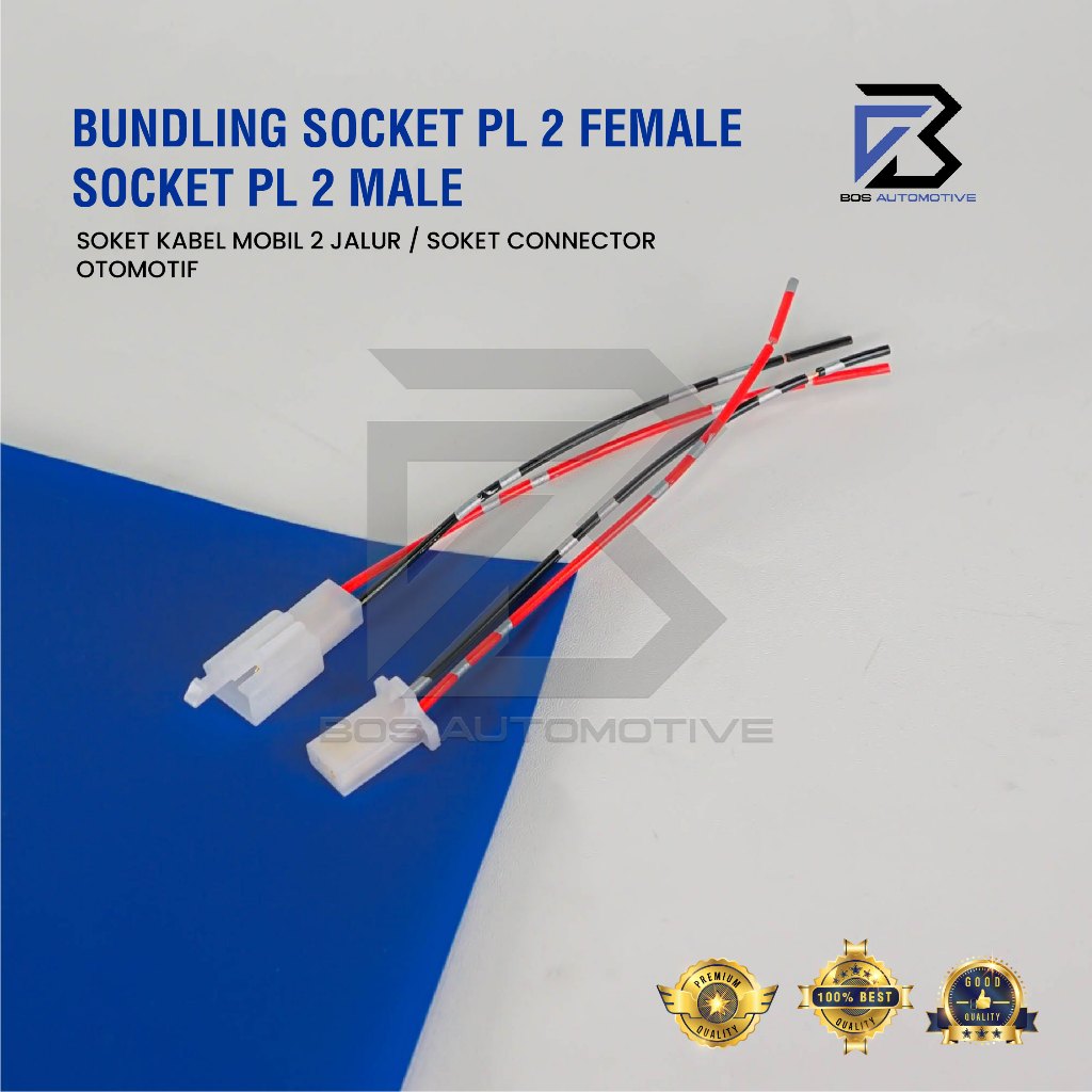Soket Sambung 2 Pin Kecil / Mini Socket Sambungan Kabel Konektor Mobil Motor (1 SET) - foto-sampul