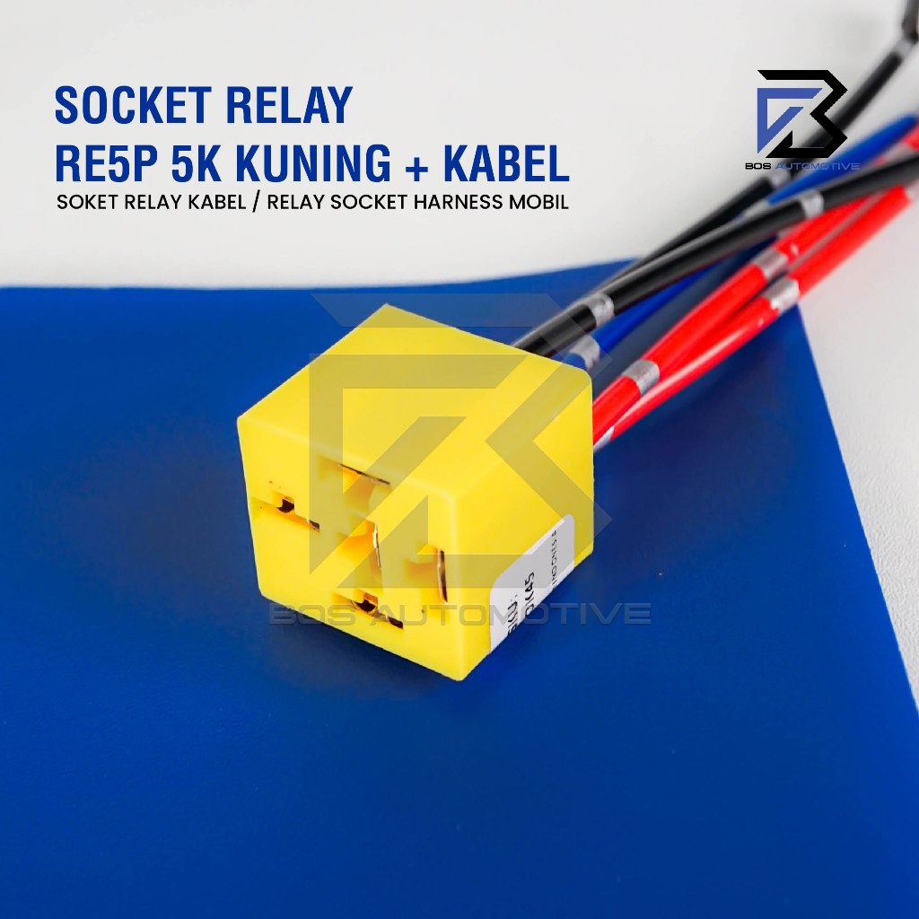 Soket Relay RE5P Kaki 5 Pin + Kabel Bintik / Rumah Relay Socket Relay - foto-produk-1