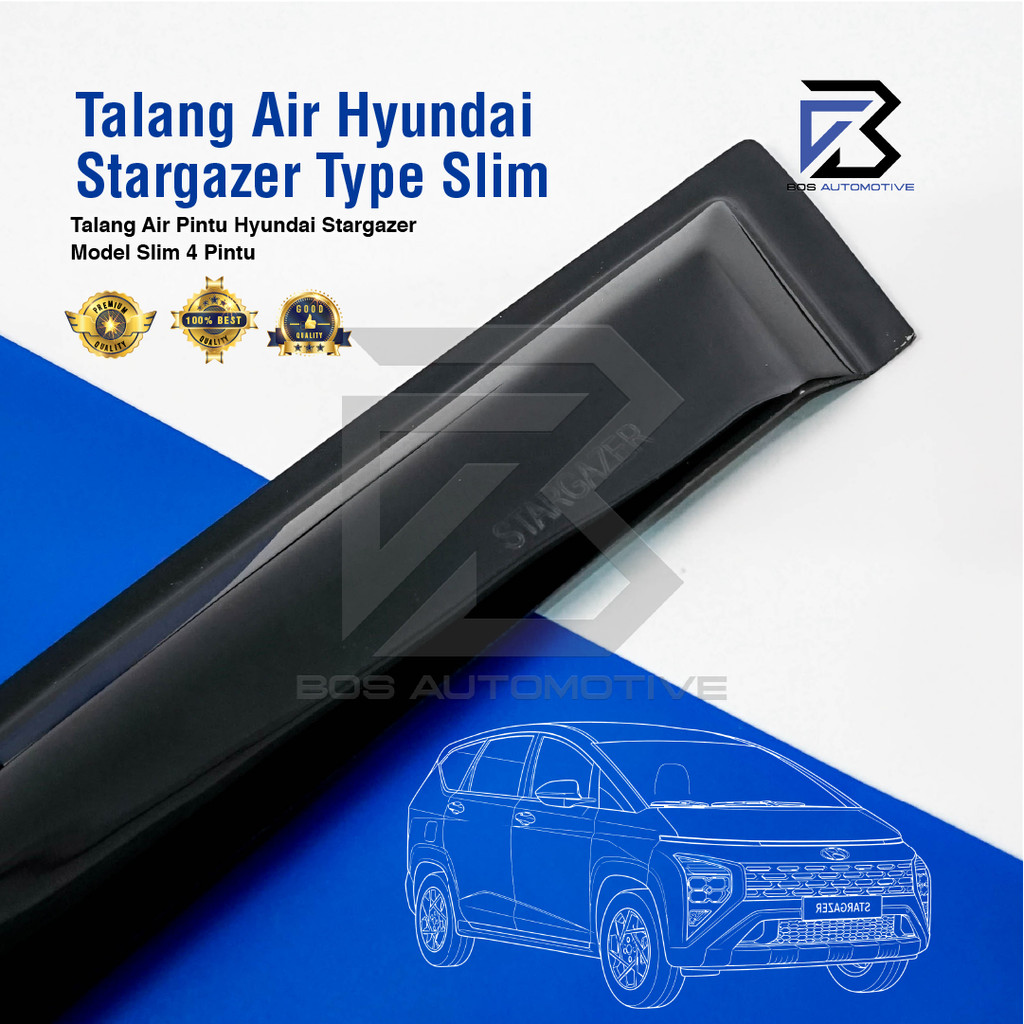 Talang Air Pintu Mobil Hyundai Stargazer 2022 â€“ 2023 Model Slim 4 Pintu