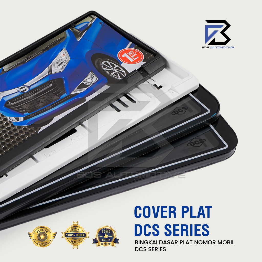 DCS SERIES Cover / Dudukan / Tempat / Frame / Breket / Bingkai / Rumah / Tatakan Plat Nomor Mobil Model DCS Slim Fit, Slip Ori dan LED