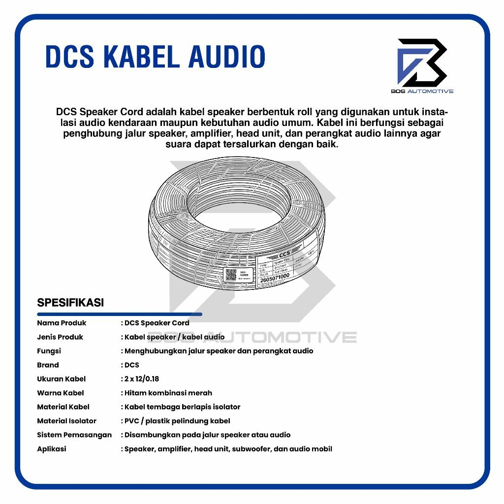 DCS Kabel Tweeter / Kabel Speaker Audio Mobil 2x12 100m Serabut Tembaga - foto-produk-2