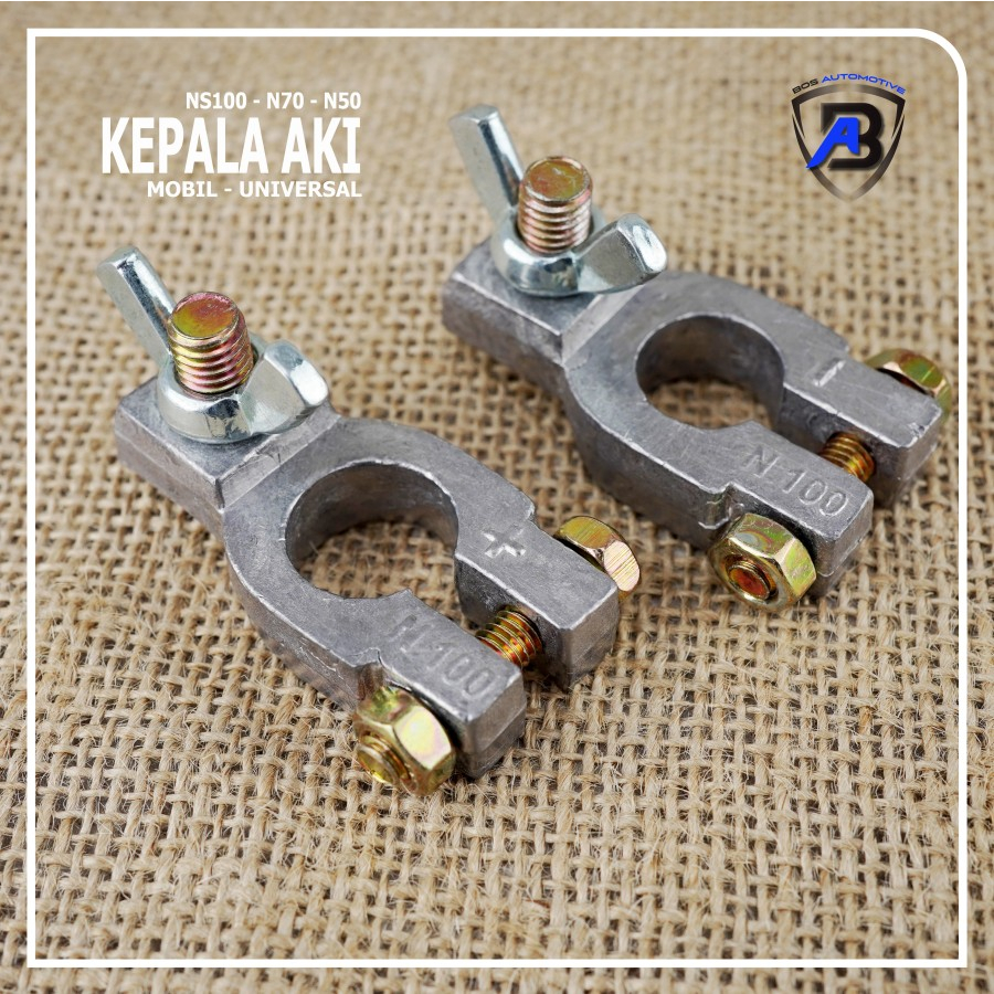 Kepala Aki Mobil N70 N100 Terminal Klem Accu Timah - foto-sampul