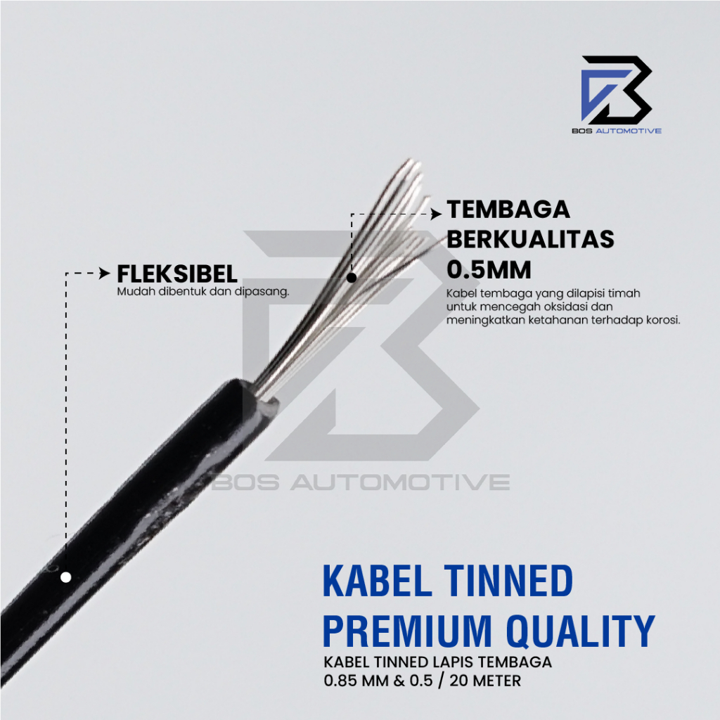 Kabel Bintik MX Tinned CU 0.85MM x 20M / 0.5MM x 20M Kabel Body Serabut Lapis Timah Cable Mobil Motor Premium - foto-produk-3