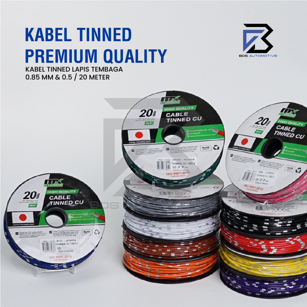 Kabel Bintik MX Tinned CU 0.85MM x 20M / 0.5MM x 20M Kabel Body Serabut Lapis Timah Cable Mobil Motor Premium - foto-produk-4