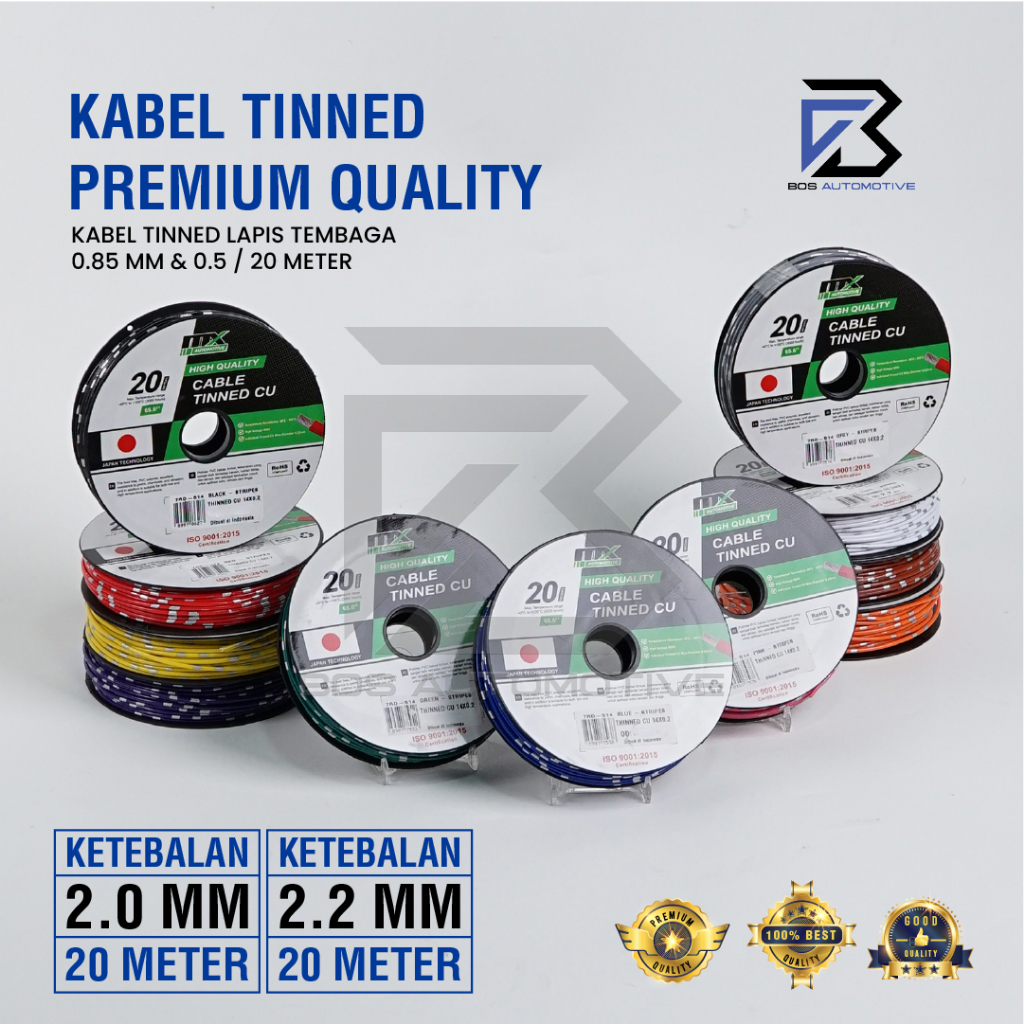 Kabel Bintik MX Tinned CU 0.85MM x 20M / 0.5MM x 20M Kabel Body Serabut Lapis Timah Cable Mobil Motor Premium