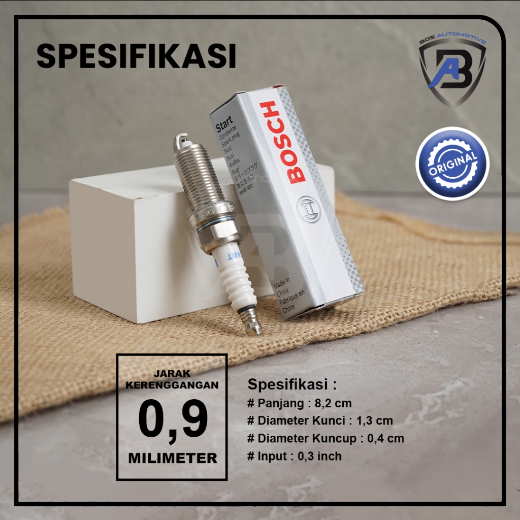 Busi BOSCH Mobil INNOVA FORTUNER HILUX FR8SC+ KH6RKC3 Spark Plug Original - foto-produk-1