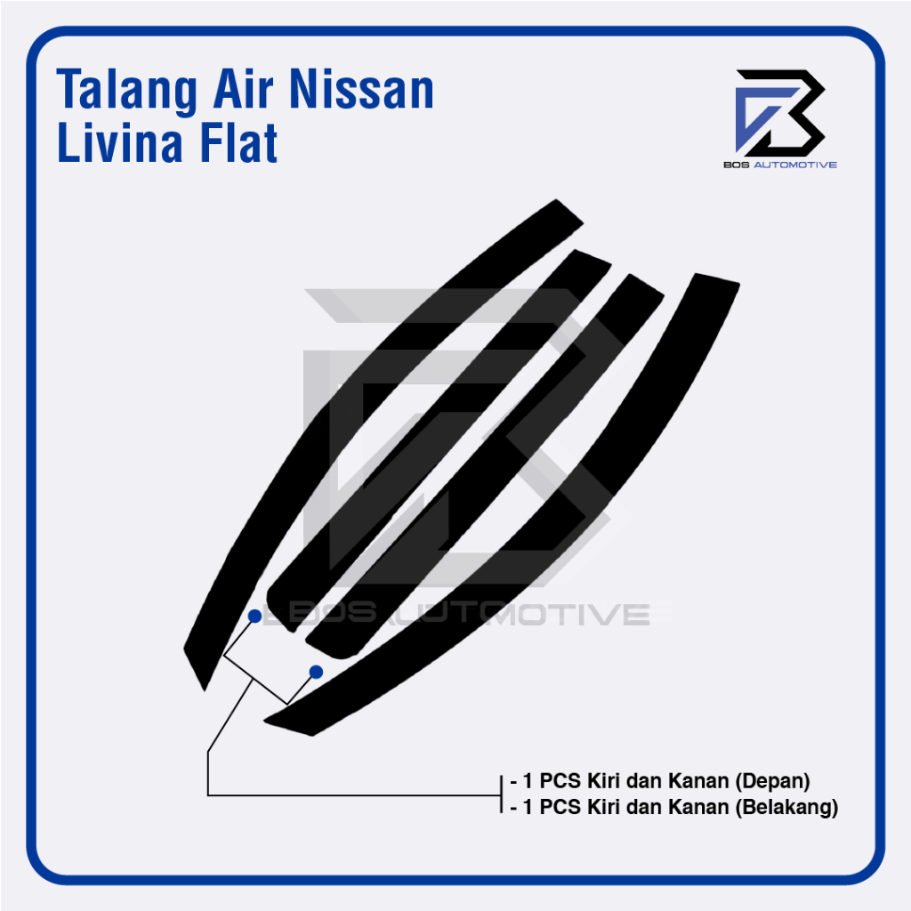 Talang Air Pintu Mobil Nissan Grand Livina 2007 - 2018 Model Flat Rata 4 Pintu - foto-produk-4