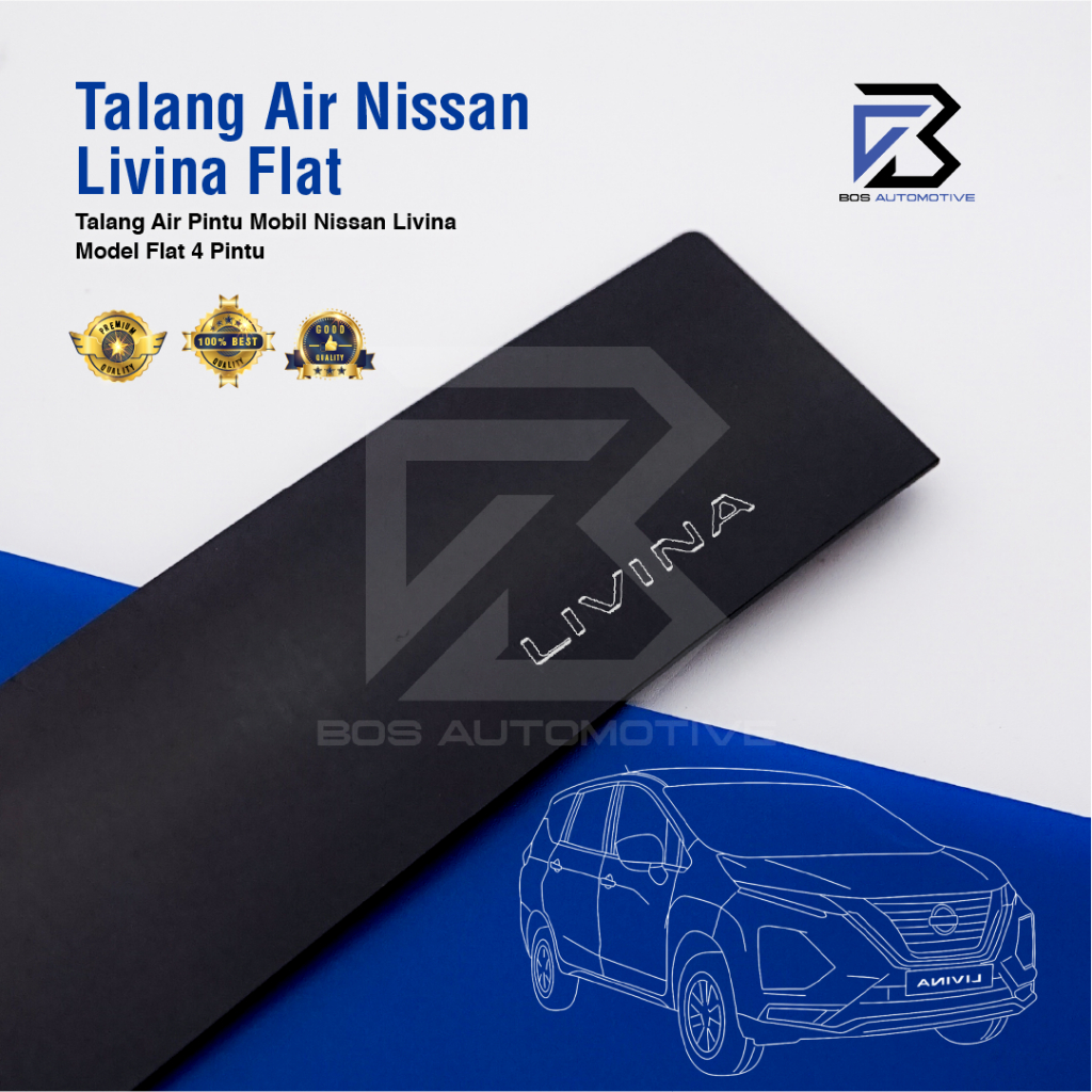 Talang Air Pintu Mobil Nissan Grand Livina 2007 - 2018 Model Flat Rata 4 Pintu