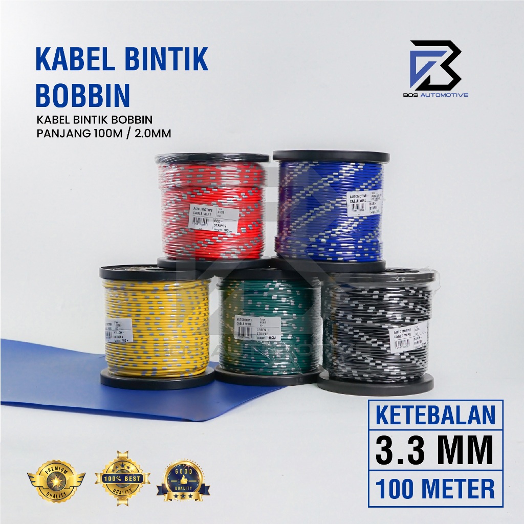 Kabel Bintik AVSS 2MM x 100M Kabel Otomotif Body Mobil Motor Serabut Tembaga (BOBIN) - foto-sampul