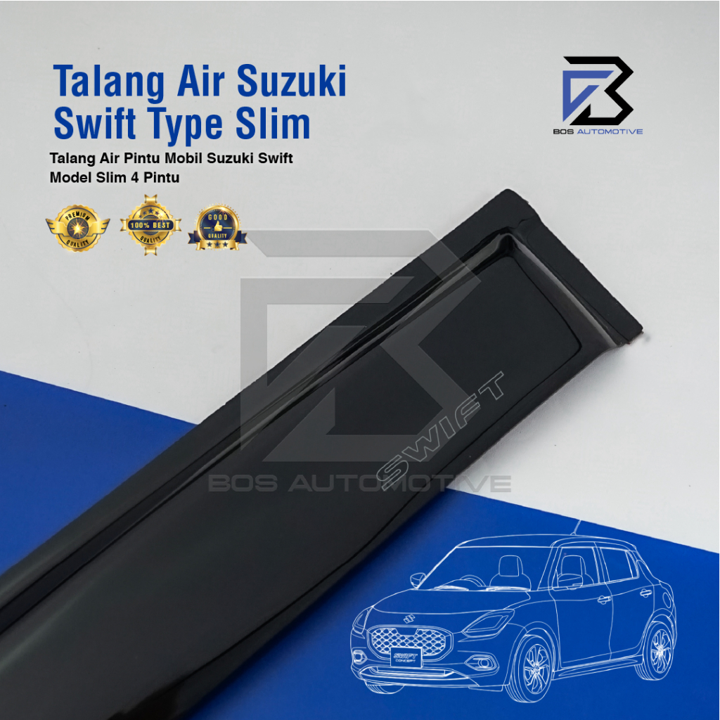 Talang Air Pintu Mobil Suzuki Swift 2006 â€“ 2012 Model Slim 4 Pintu