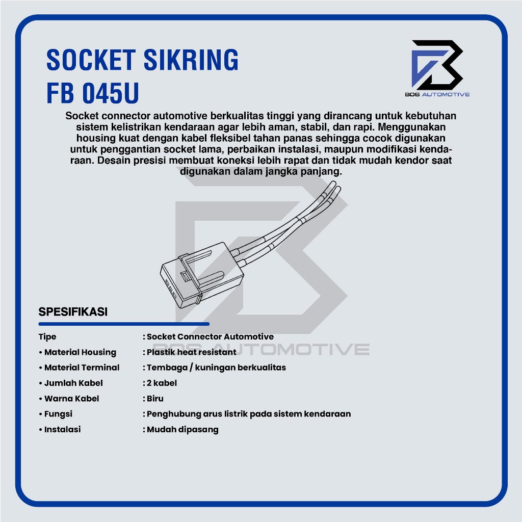 Soket Sikring FB 045U / Rumah Sikring / Socket Sekring Fuse Box Hitam - foto-produk-2