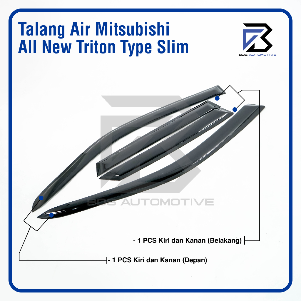 Talang Air Pintu Mobil Mitsubishi All New Triton Double Cabin 2015 â€“ 2021 Model Slim 4 Pintu - foto-produk-3