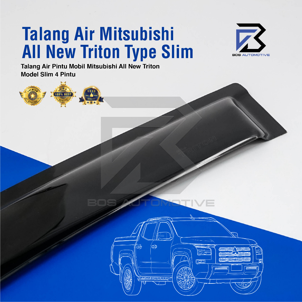 Talang Air Pintu Mobil Mitsubishi All New Triton Double Cabin 2015 â€“ 2021 Model Slim 4 Pintu