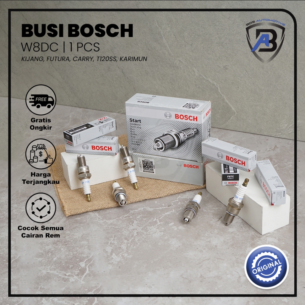 Busi BOSCH Mobil KIJANG FUTURA CARRY T120SS KARIMUN W8DC Spark Plug Original - foto-sampul