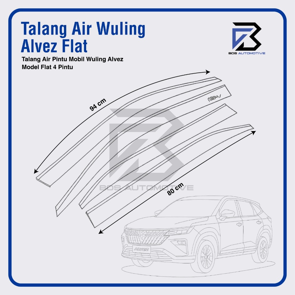 Talang Air Pintu Mobil Wuling Alvez 2023 Model Flat Rata 4 Pintu - foto-produk-2