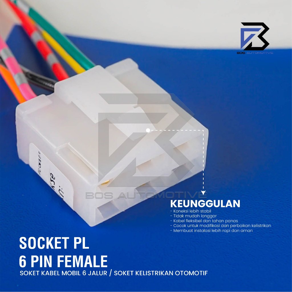 Soket Sambung 6 Pin Besar Socket Sambungan Kabel Konektor Mobil Motor - foto-produk-3
