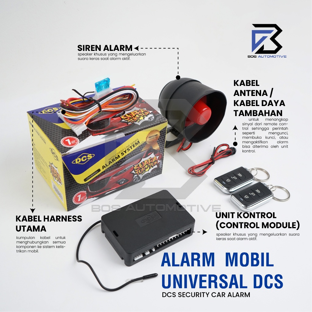 Alarm Mobil DCS Tuk â€“ Tuk Model Remot Kunci Remote Sliding Alarm Car Universal - foto-produk-3