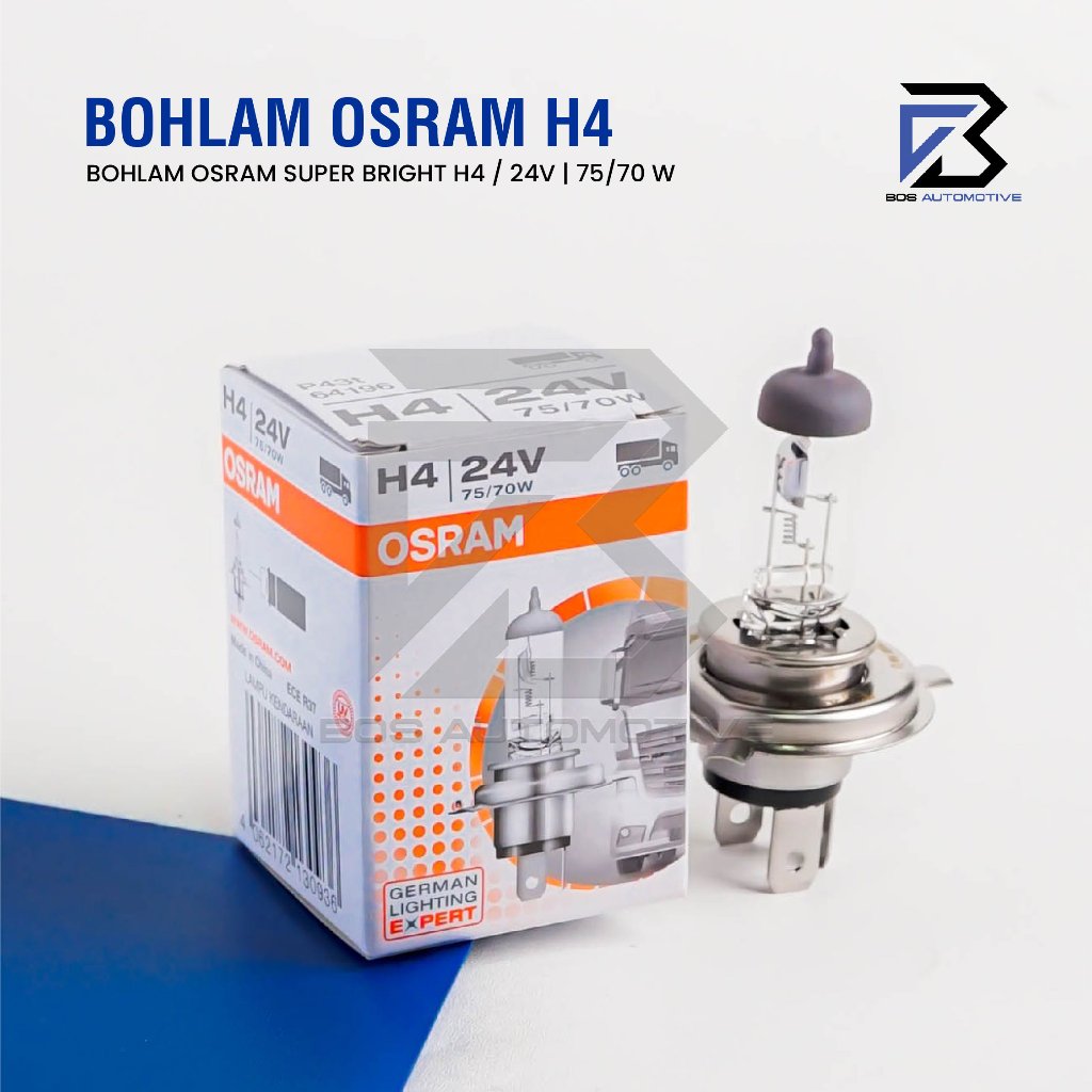 BOHLAM LAMPU MOBIL HALOGEN OSRAM H4 75/70W 24V | 100/90W 24V - foto-produk-1