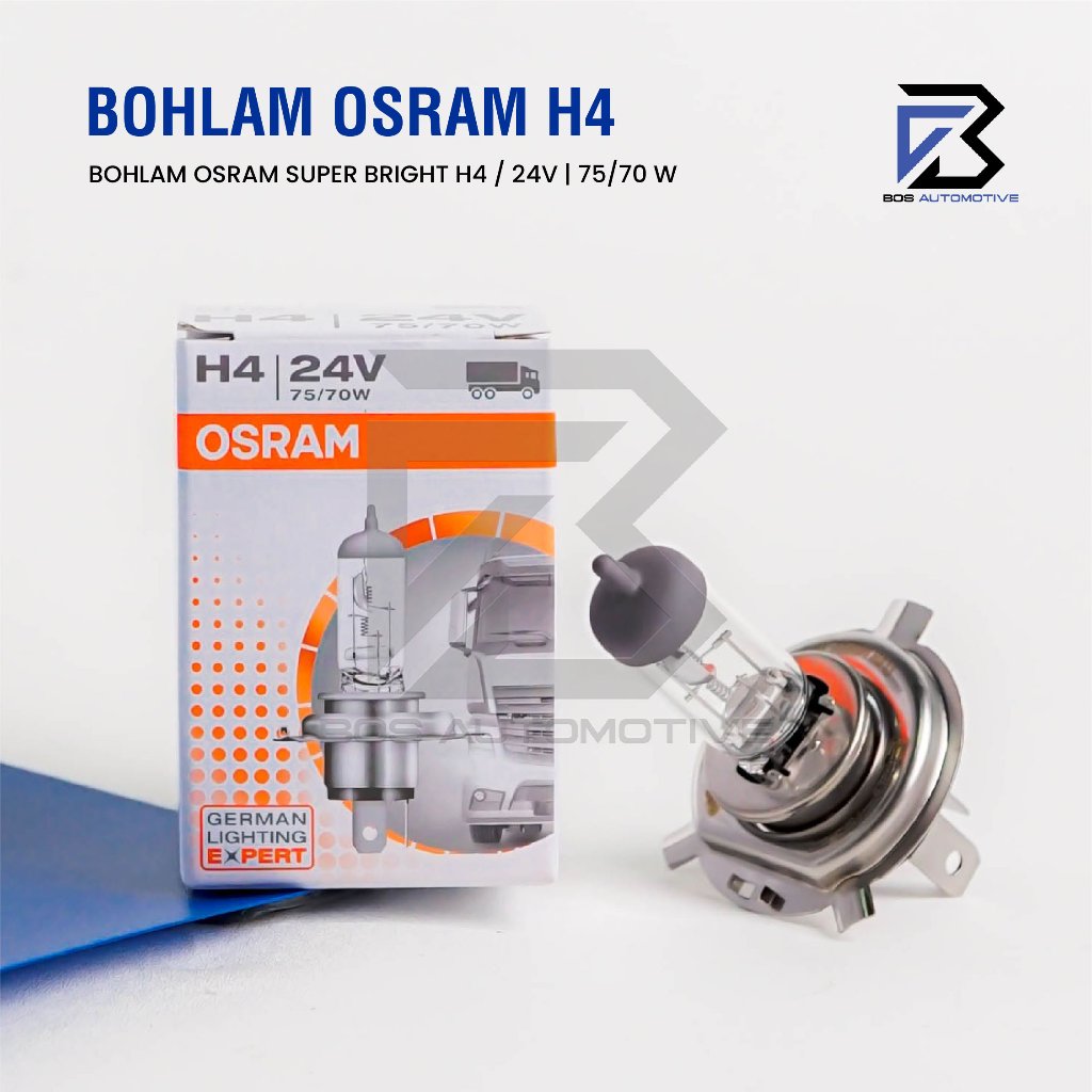 BOHLAM LAMPU MOBIL HALOGEN OSRAM H4 75/70W 24V | 100/90W 24V - foto-produk-4