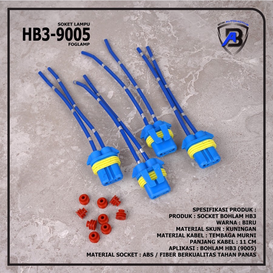 Socket Cable Foglamp / Soket Kabel Lampu Kabut Tembak Mobil HB3 - foto-produk-1