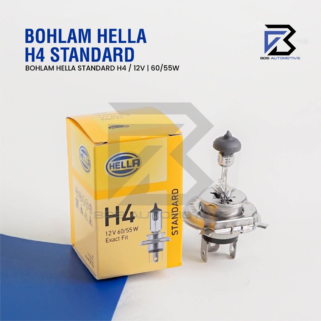 Bohlam Lampu Standard Mobil Halogen HELLA H4 P43T 12V 60/55W Original - foto-produk-1