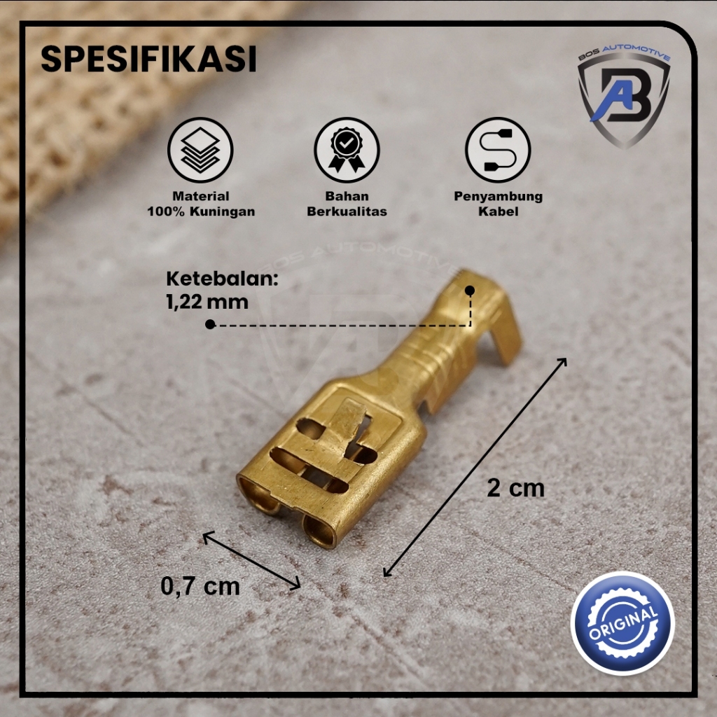 Terminal Skun Konektor Gepeng Female H-3555 Gepeng Cewek Besar Mobil Motor Universal - foto-produk-1