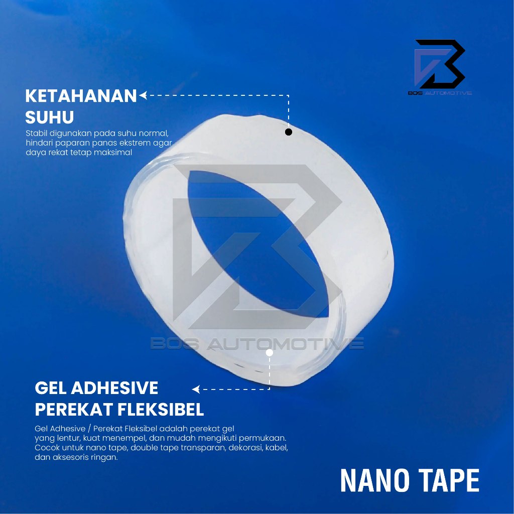 DOUBLE TAPE NANO BENING TAHAN AIR 30MM x 2MM x 1M (P) - foto-produk-3