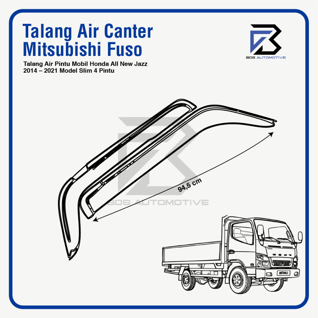 Talang Air Pintu Mobil Canter Kecil / Mitsubishi Fuso Model Slim 2 Pintu - foto-produk-2