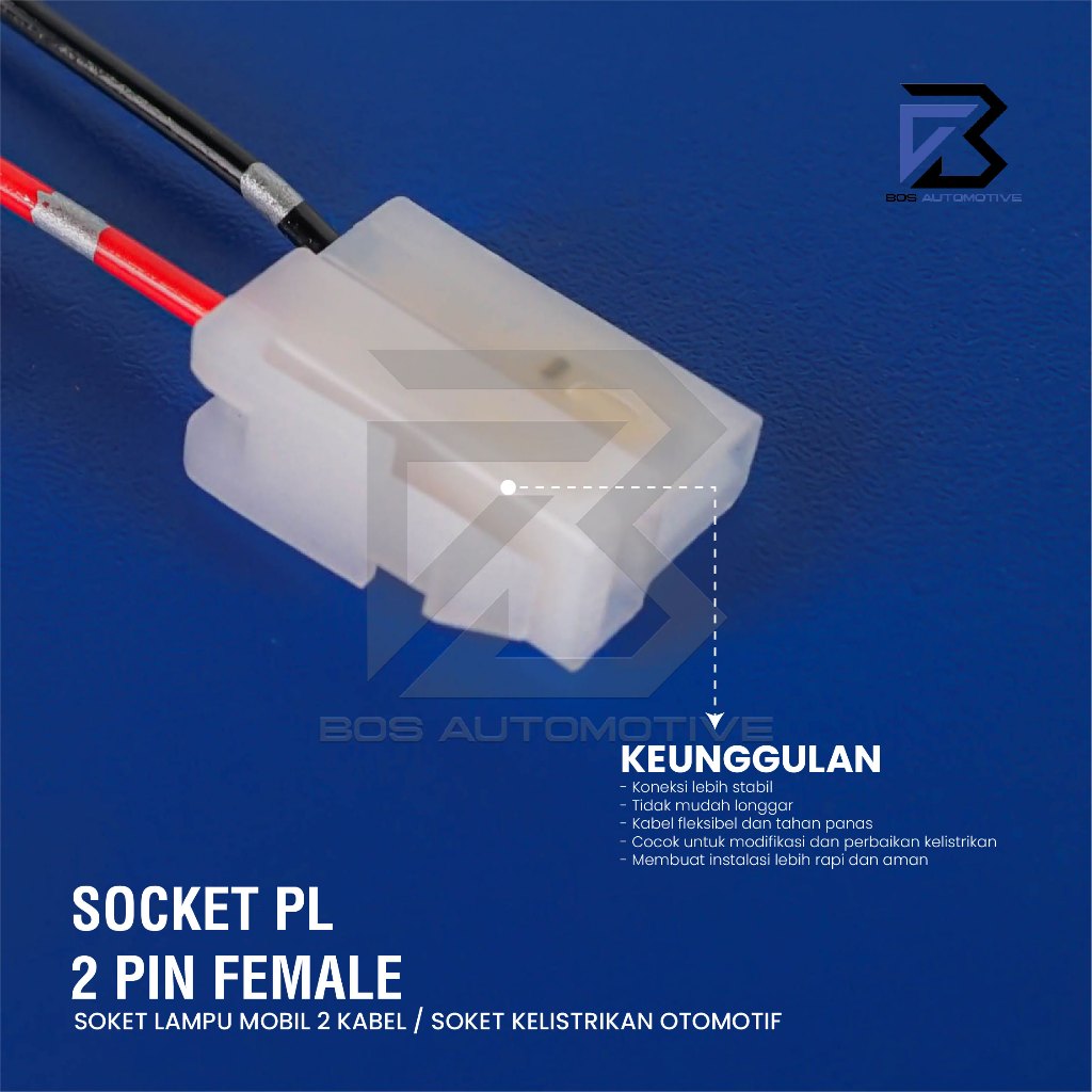 Soket Sambung 2 Pin Besar Socket Sambungan Kabel Konektor Mobil Motor - foto-produk-3