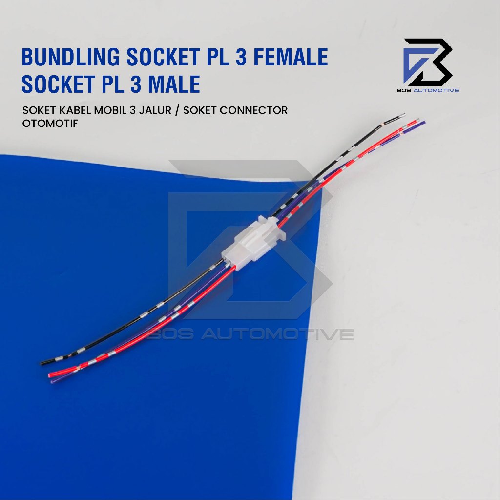Soket Sambung 3 Pin Kecil / Mini Socket Sambungan Kabel Konektor Mobil Motor (1 SET) - foto-produk-3