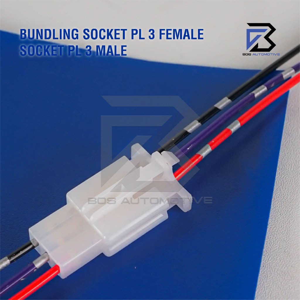 Soket Sambung 3 Pin Kecil / Mini Socket Sambungan Kabel Konektor Mobil Motor (1 SET) - foto-produk-4