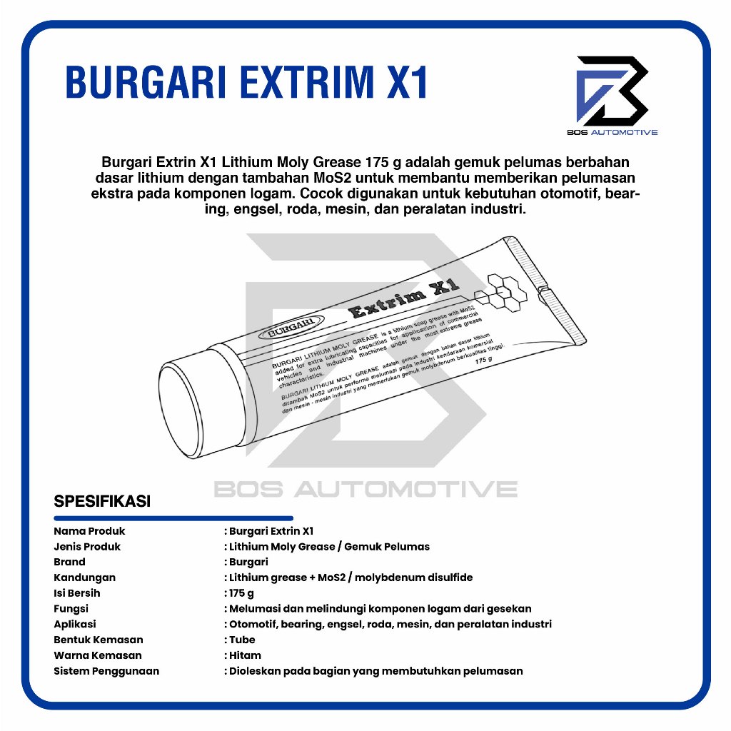 BURGARI EXTRIM X1 LITHIUM MOLY GREASE GEMUK ODOL BURGARI CV JOINT - foto-produk-2