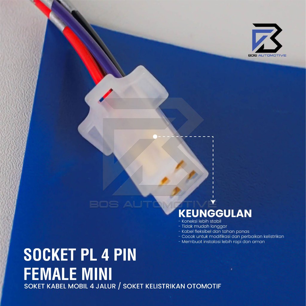 Soket Sambung 4 Pin Kecil / Mini Socket Sambungan Kabel Konektor Mobil Motor - foto-produk-3
