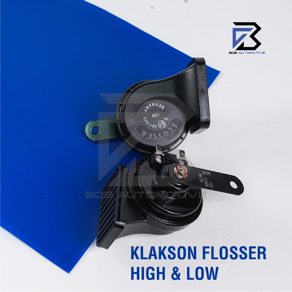 Klakson Keong Mobil Motor FLOSSER BMW Germany Waterproof dengan Kabel Relay Set Klakson 12v Original - foto-produk-2