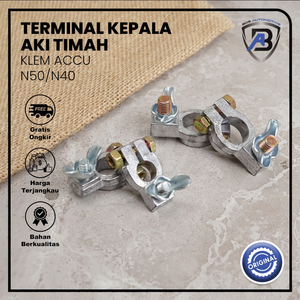 Kepala Aki Mobil N40 N50 N70 N100 Terminal Klem Accu Timah - foto-sampul