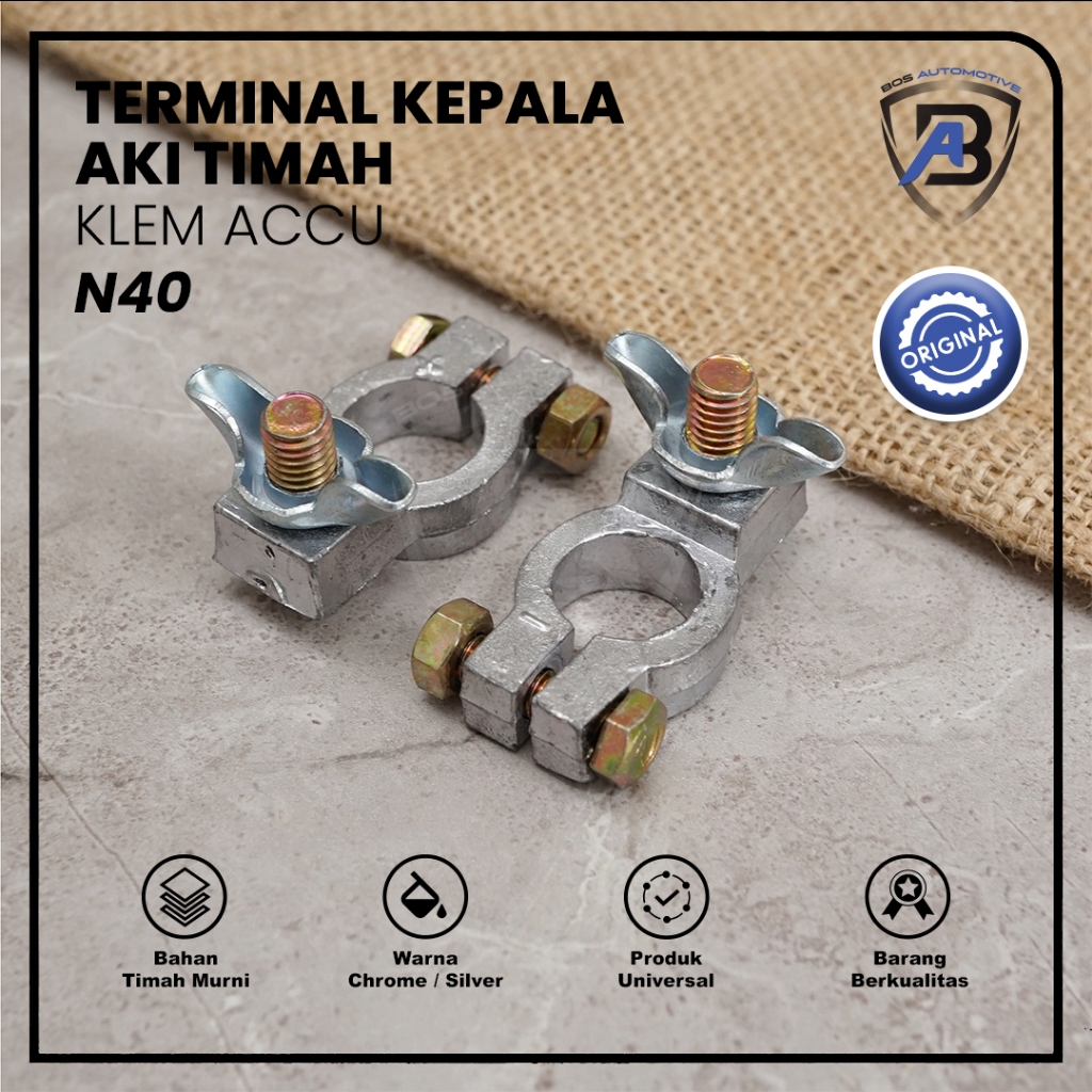 Kepala Aki Mobil N40 N50 N70 N100 Terminal Klem Accu Timah - foto-variasi-1