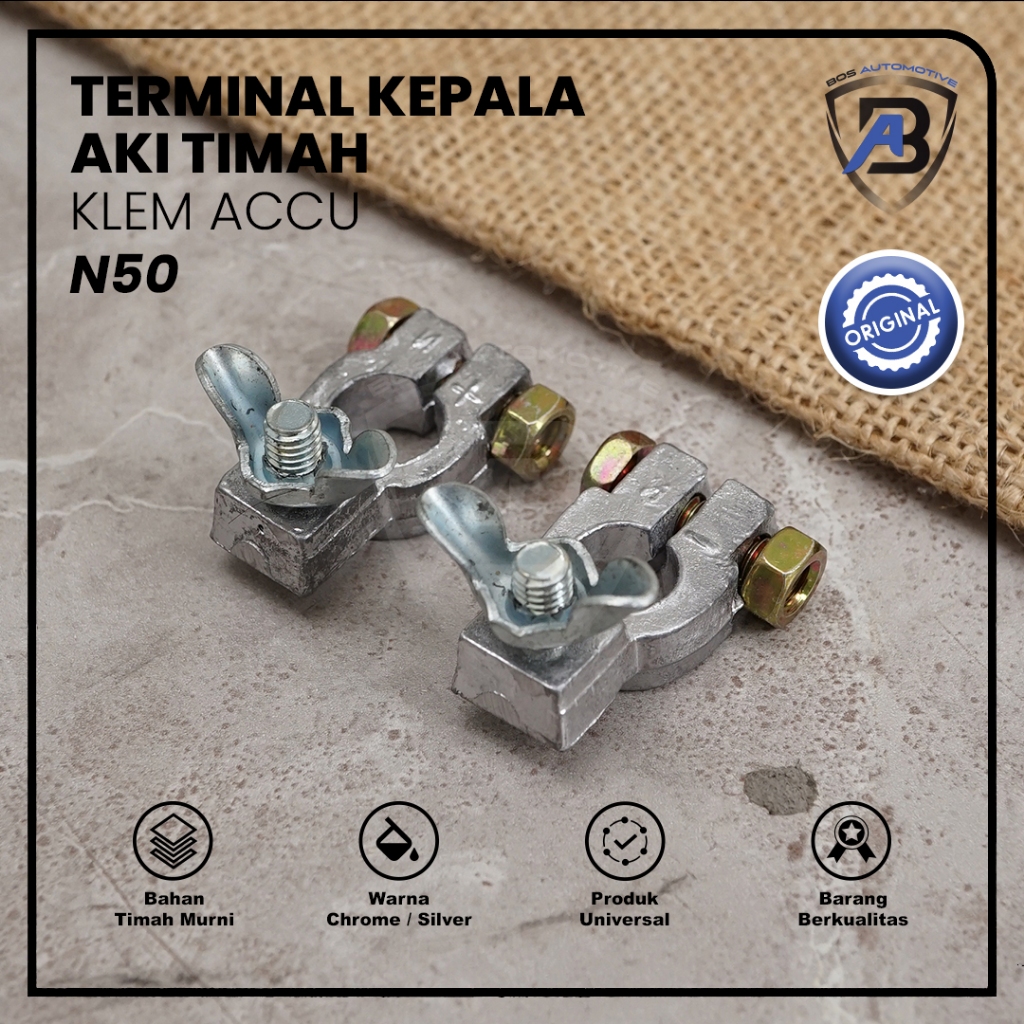 Kepala Aki Mobil N40 N50 N70 N100 Terminal Klem Accu Timah - foto-variasi-2