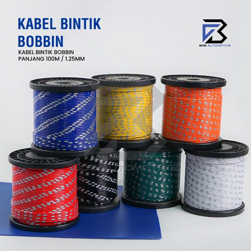 Kabel Bintik AVSS 1.5MM x 100M Kabel Otomotif Body Mobil Motor Serabut Tembaga (BOBIN) - foto-produk-3