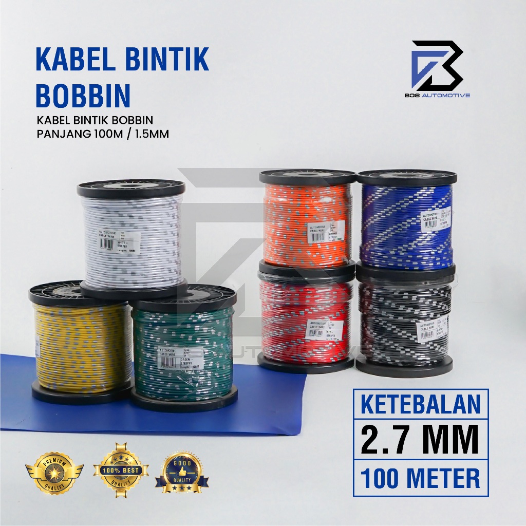 Kabel Bintik AVSS 1.5MM x 100M Kabel Otomotif Body Mobil Motor Serabut Tembaga (BOBIN)