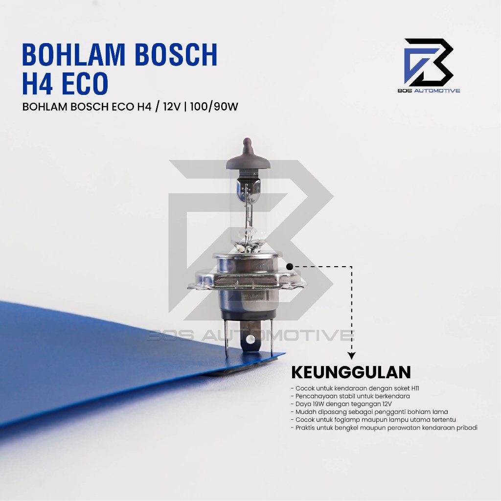 BOHLAM LAMPU MOBIL HALOGEN BOSCH H4 12V 100/90W | 60/55W 12V ORIGINAL HIGH QUALITY - foto-produk-3