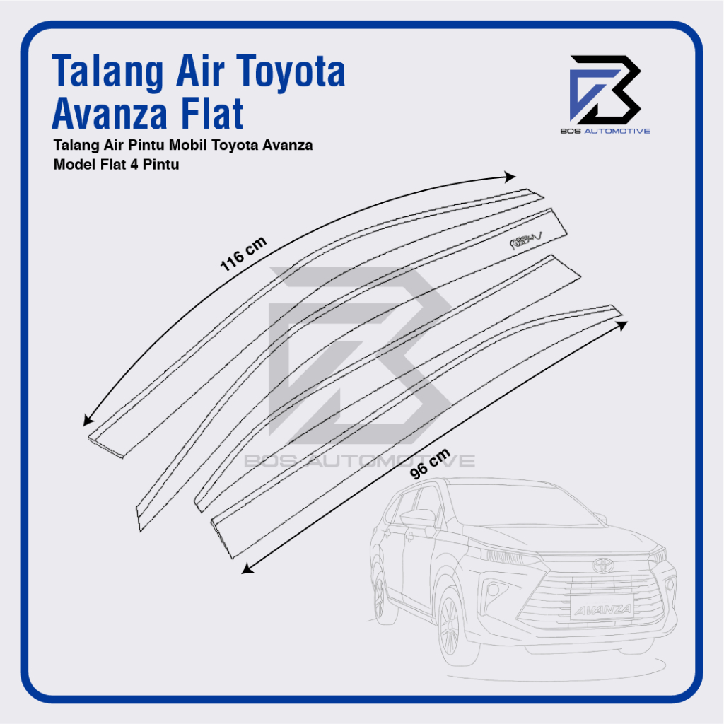 Talang Air Pintu Mobil Toyota Avanza Lama 2004 - 2011 Model Flat Rata 4 Pintu - foto-produk-2