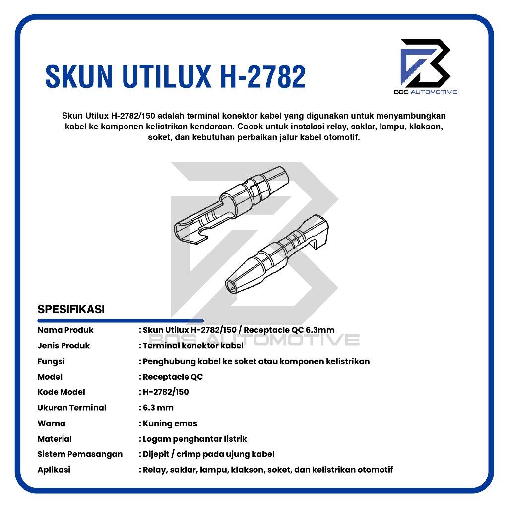 Terminal Skun UTILUX H-2782 Bulat Cowok Konektor Kabel Original - foto-produk-2