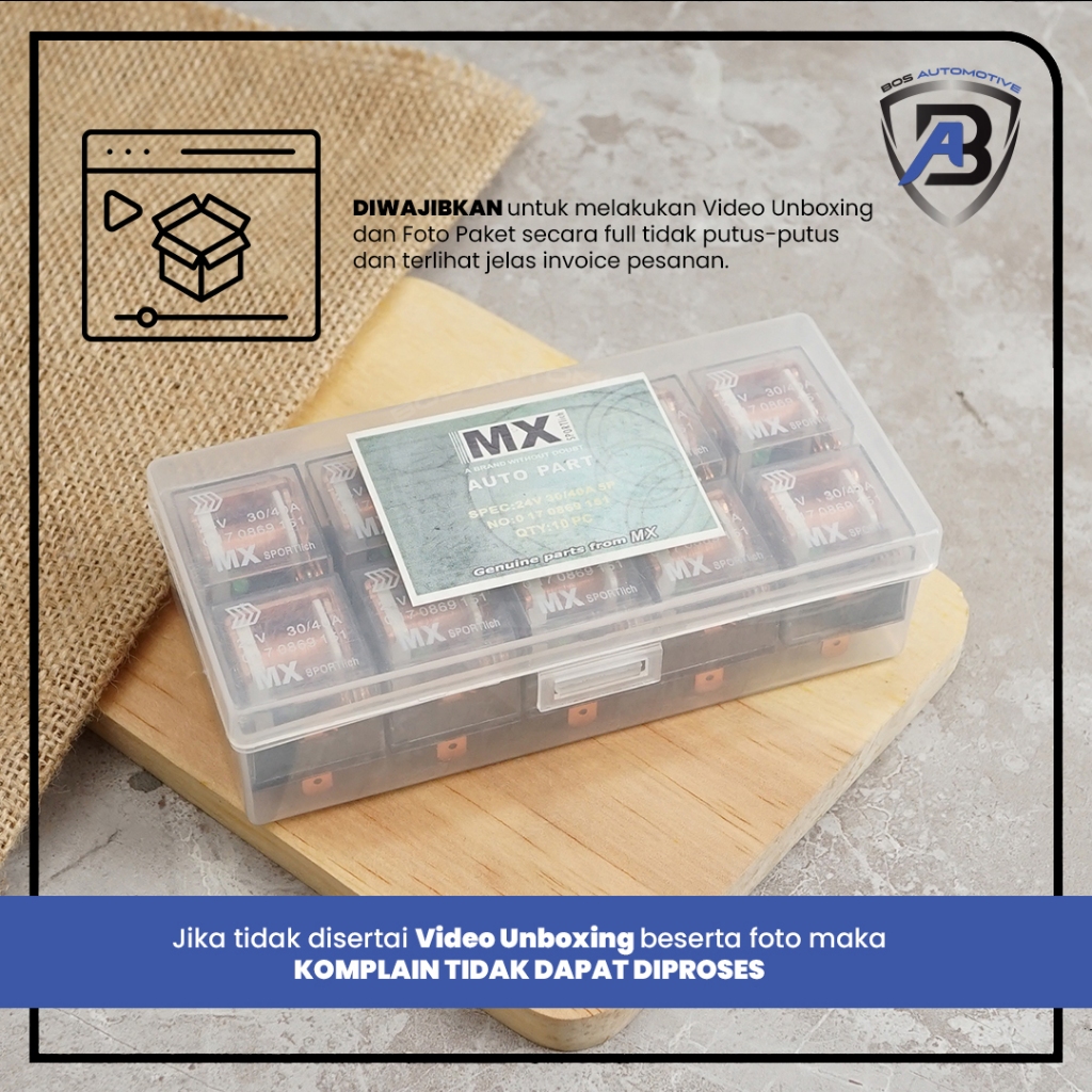 Relay MX Sportlich Transparan Kaki 5 Pin 87a Pemutus Arus 24v 30 Ampere 40 Ampere Mobil Truk Bus Original - foto-produk-3